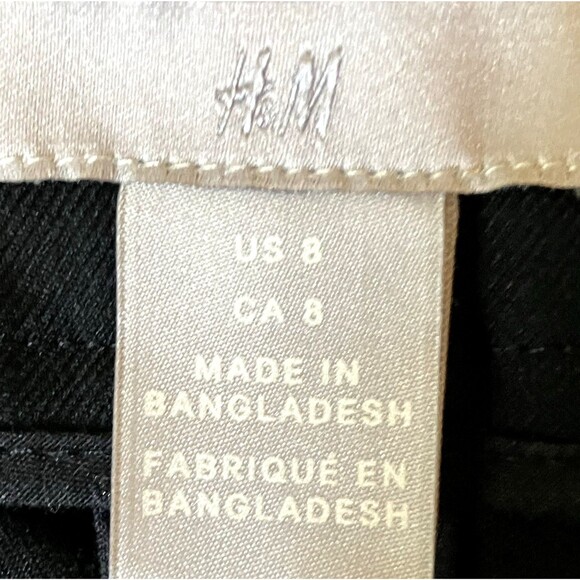 H&M Dress Pants Straight Skinny Ankle Flat Black 8 Waist 31-32.5" - Picture 3 of 16